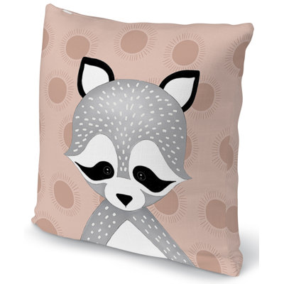Gaylon Polka Dots Raccoon Throw Pillow Raccoon cushion cover pillow case